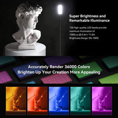 SMALLRIG RM120 LED Videoleuchte RGB mit OLED-Display und Diffusor