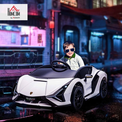 HOMCOM Lamborghini SIAN SUV Kinder Elektroauto Weiss 12V