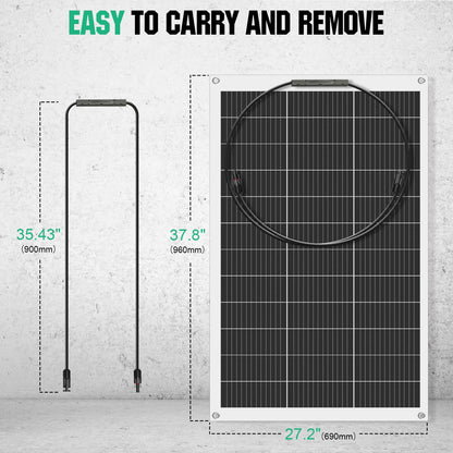 ECO-WORTHY 130W 12V Flexibles Solarpanel - Monokristallin