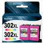 ANKINK Tintenpatronen als Ersatz für HP 302 XL, Tricolor, 2er-Pack, kompatible Druckerpatronen