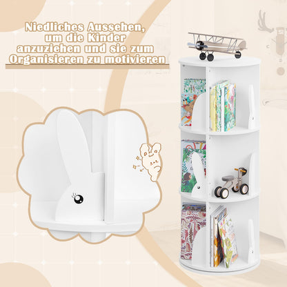 WOLTU Drehbares Kinderzimmer Bücherregal 3 Ebenen – Weiss