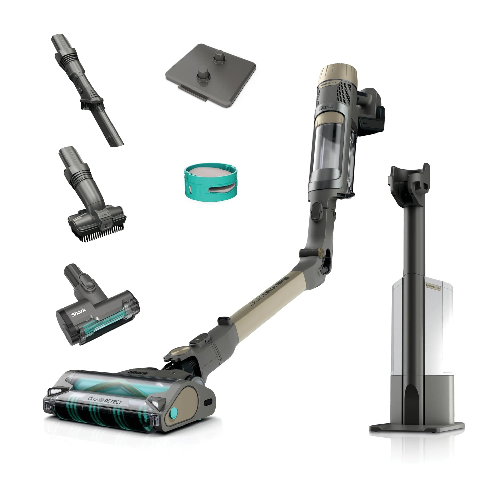 Shark PowerDetect Clean & Empty Akku-Staubsauger mit Absaugstation, kabellos, mit LED-Licht und Tierhaar-Aufsatz
