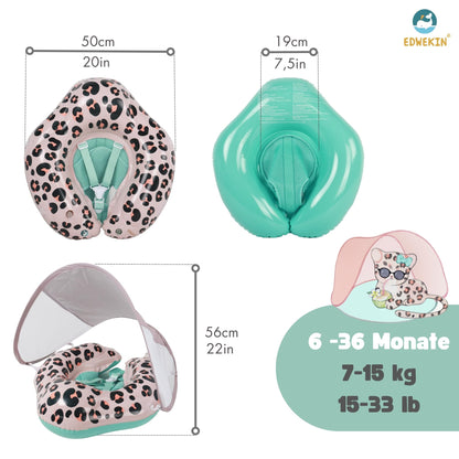 EDWEKIN Baby Schwimmring Leonie mit Eltern-Zugleine und UPF50+