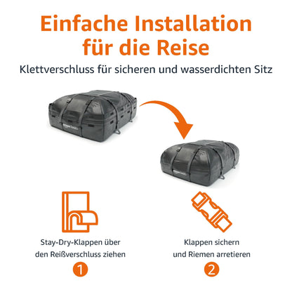 Amazon Basics Dachgepäckträger-Tasche 425 l, Schwarz