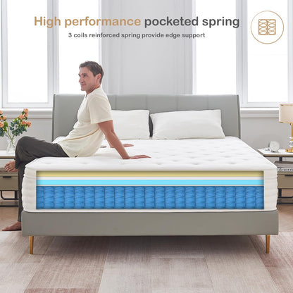 Hiepunos Memory-Foam-Taschenfederkern Matratze - Mittelfest 120x190cm