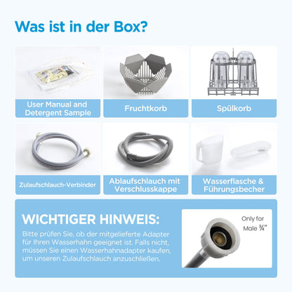 Midea MDWMT201DW Mini-Geschirrspüler freistehend mit Wassertank