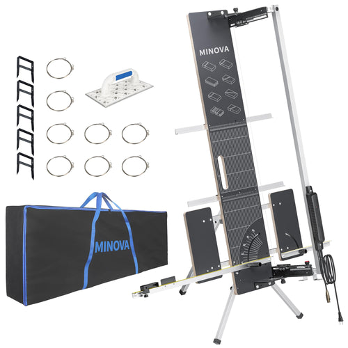 MINOVA 7 PROFI Styroporschneider 260W 1300mm Komplettset. Silberner Heißdrahtschneider für präzise Schnitte von Dämmplatten.