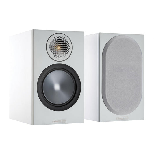 Monitor Audio Bronze 50 6G Kompaktlautsprecher Weiss Paar. Weißes Lautsprecherpaar für Hi-Fi-Audiowiedergabe in Stereo- und Heimkinosystemen.