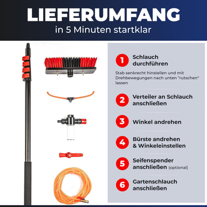 BoomDing Teleskop Waschbürste Aluminium 3.6m - PV & Wintergarten