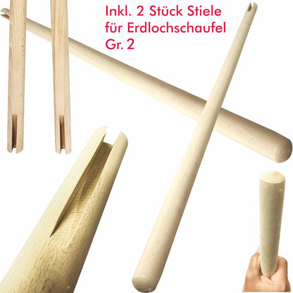BauSupermarkt24 Erdlochschaufel Gr. 2 Lochspaten 15-32 cm Stahl