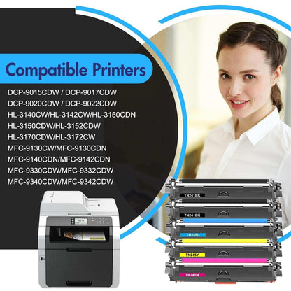 INFITONER TN241 TN245 Toner Set kompatibel für Brother, 5er-Pack