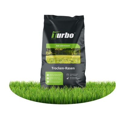 Turbogrün Trockenrasen Rasensamen für sonnige Standorte - 3kg: Braungrüne Samen zur Aussaat. Etabliert Trockenrasen.