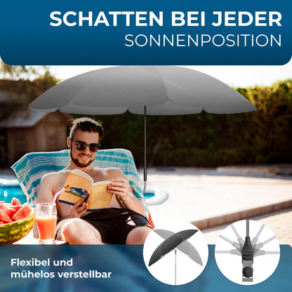 STYNGARD Klemm-Sonnenschirm SAN FRANCISCO UV 50+, 120 cm, grau