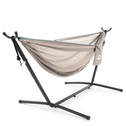 Vivere Mesh-Hängematte mit Gestell 280cm - Sand/Sky