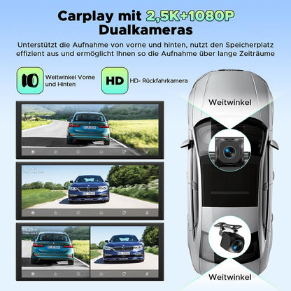 LAMTTO CarPlay Android Auto Display 10.25 Zoll + 2.5K Dashcam