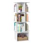 VASAGLE Custos Bücherregal drehbar, 4 Ebenen, Standregal weiss – offene Fächer, Holzspan und MDF