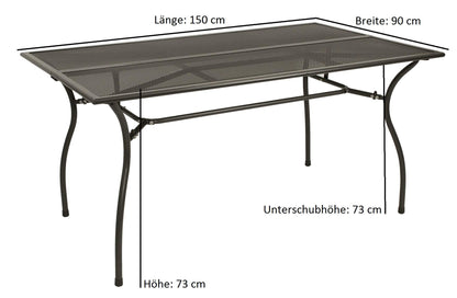 DEGAMO Classic Gartentisch 90x150cm rechteckig anthrazit