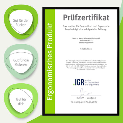 feela Orthopädisches Sitzkissen, Memoryschaum, Härtegrad Hart