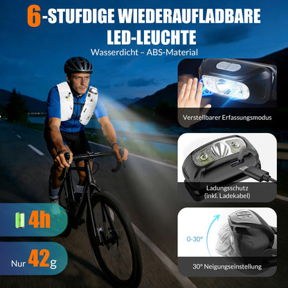 ONETOALL Laufweste mit 2 Trinkflaschen 500 ml, reflektierend, weiss