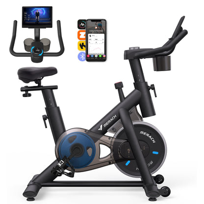 MERACH Heimtrainer Fahrrad Indoor Cycling – Leises, App-gesteuert, LCD-Monitor