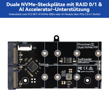 SUNFOUNDER Pironman 5-MAX Gehäuse für Raspberry Pi 5 mit Dual NVMe M.2