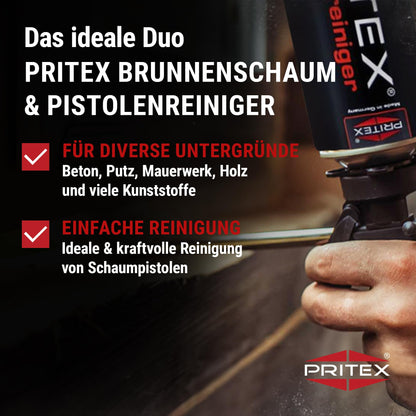 PRITEX Brunnenschaum Set 6x 750ml inkl. Pistole & Reiniger