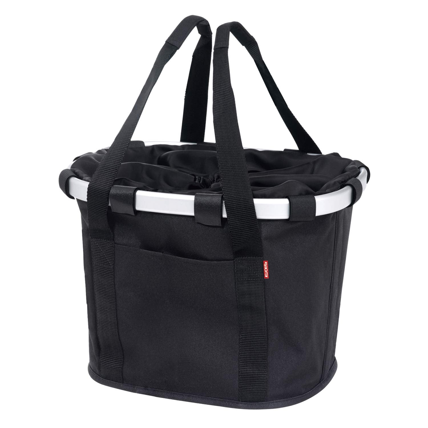 KlickFix Reisenthel Bikebasket Fahrrad-Lenkerkorb schwarz 15 L aus Textil mit Aluminiumrahmen