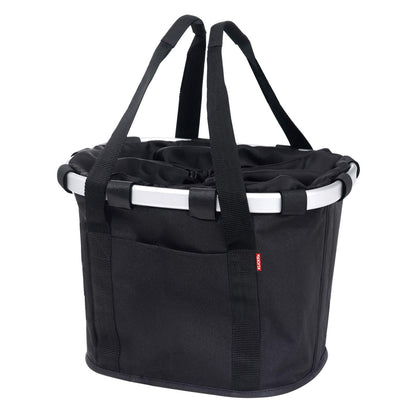 KlickFix Reisenthel Bikebasket Fahrrad-Lenkerkorb schwarz 15 L aus Textil mit Aluminiumrahmen