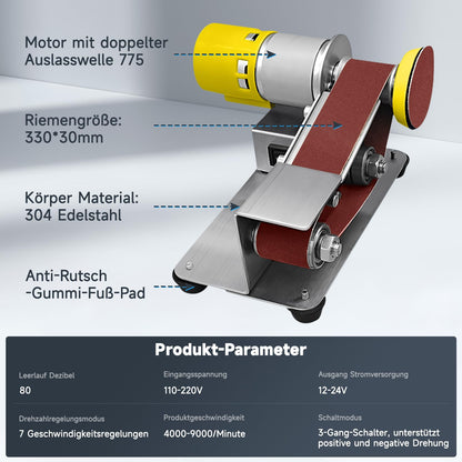 SwissTools DIY Mini Bandschleifer Elektrisch – 7 Stufen Set