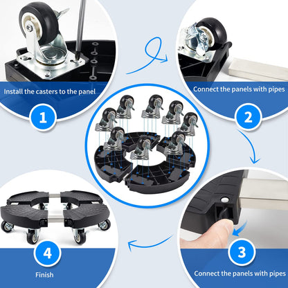 Pflanzenroller Rund 2er-Set – Aussenbereich, Verstellbar 38-51cm