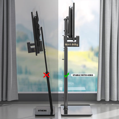 Hemudu HT1002B TV-Ständer, schwenkbarer Standfuss für 27-65 Zoll TVs