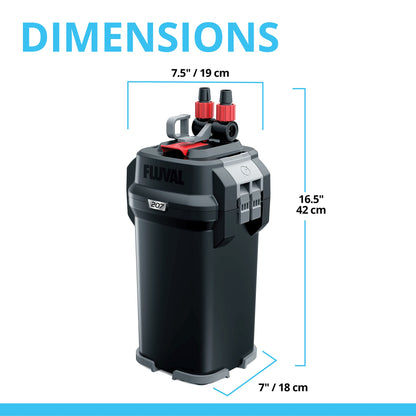 Fluval 207 Aussenfilter für Süss- und Meerwasseraquarien 60-220l
