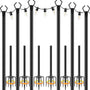 AHRLHR Lichterketten-Stangen aus Metall, 6er-Set, höhenverstellbar, V-förmiger Kopf