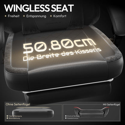 Dowinx ergonomischer Gaming Stuhl aus PU-Leder - schwarz