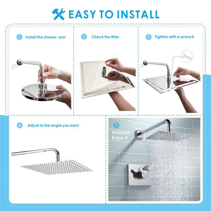 Voolan Regenbrause Quadrat 40.5cm Edelstahl Chrom