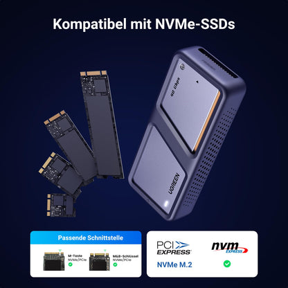 UGREEN USB 4 NVMe M2 SSD Gehäuse 40Gbps – Mit Kühlung