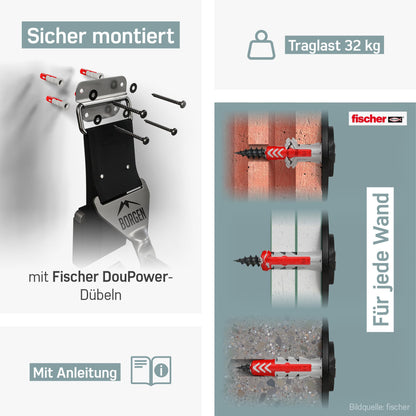 Borgen Fahrrad Wandhalterung – Einstellbar für alle Fahrradtypen