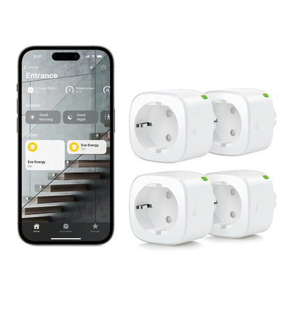 Eve Energy Matter Smarte Steckdose für Smart Home 4er Set