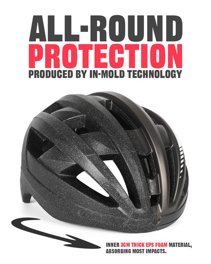 VICTGOAL VG112 Fahrradhelm MTB mit Magnetbrille, LED-Rücklicht, L
