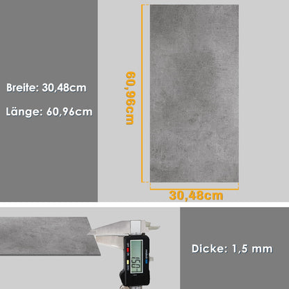 Mulgreat Galena Vinyl-Fliesen selbstklebend PVC-Boden Betoneffekt grau