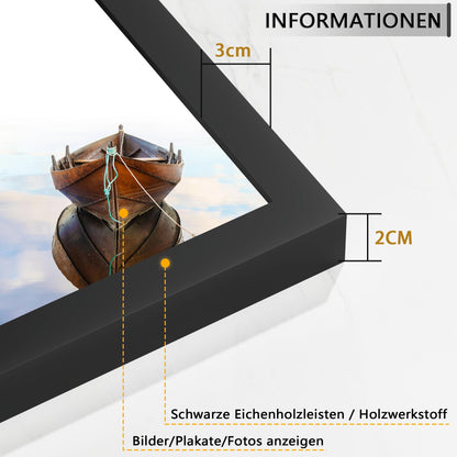 Tinkeps Bilderrahmen 60x80 cm Schwarz, 3er-Set aus Holzwerkstoff