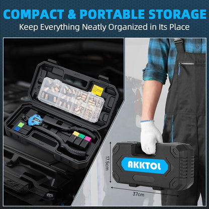 AKKTOL Nietmutternzange Set mit 80 Nietmuttern M3-M12 und Koffer