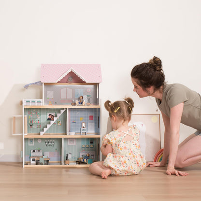 Giant bean Holz Puppenhaus – 80 cm hoch, mit Aufzug und Licht