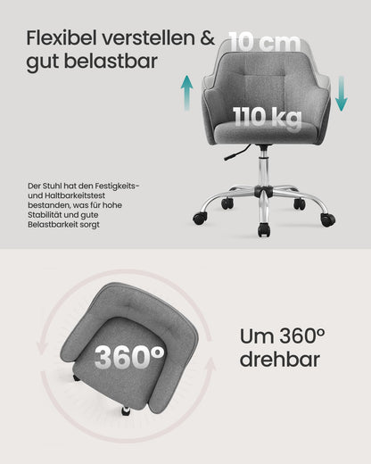 SONGMICS OBG019G01 Homeoffice Schreibtischstuhl - Grau