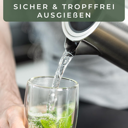 WALDWERK Design Wasserkocher - Edelstahl Eichenholz 1,7L