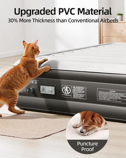 CHILLSUN Luftbett 2 Personen 203x152x46 cm – mit E-Pumpe