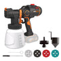 WORX WX020.9 Nitro Akku-Farbsprühsystem 20V - Ohne Akku. Orange-schwarzes Farbsprühgerät zur feinen Zerstäubung von Farbe auf Oberflächen.
