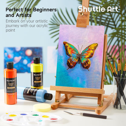 Shuttle Art Acrylfarben Set, 24 Farben à 250 ml, wasserfest