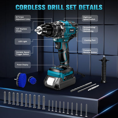 Ecarke Akku Schlagbohrschrauber für Makita 18V - Ohne Akku