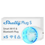 Shelly Plug S Gen3 Smart WLAN-Steckdose mit Leistungsmessung, 5er-Set, kompakte Bauform in Weiss mit LED-Anzeige